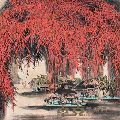 张广俊 山水 立轴 69×69cm